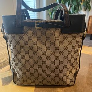 Gucci Original GG canvas Vertical Buckle Tote